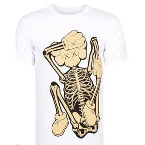 Kaws Skeleton New Fiction‎ Bone T Shirt LARGE White Sold Out Companion